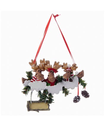 Moose Family Of 3 Ornament For Personalization