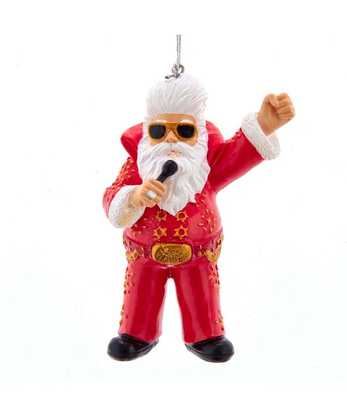Elvis Presley Santa Ornament