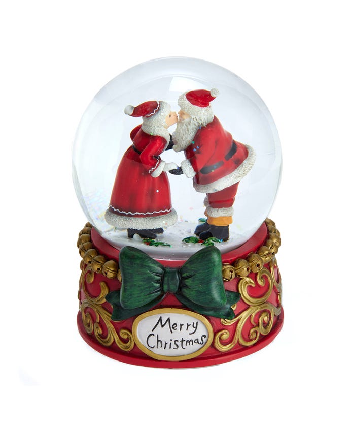 100MM Musical Mr. and Mrs. Claus Water Globe
