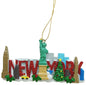 5 Glitter New York Ornament with Empire State Building, Statue of Liberty, Christmas Tree