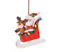 SANTA AND REINDEER SLEIGH ORNAMENT