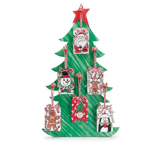 CHRISTMAS TAG ORNAMENT ASTD WITH DISPLAY
