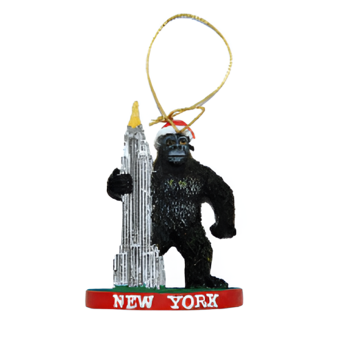 NYC King Kong Ornament – Santa Hat, Building & Christmas Spirit