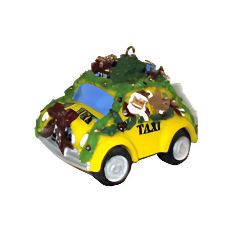Santa in NYC Taxi Ornament – Festive Ride Through New York City