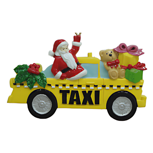 Santa in New York Cab Christmas Ornament