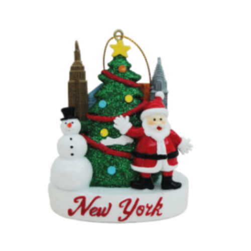 New York Christmas Scene Ornament – Landmarks & Holiday Cheer
