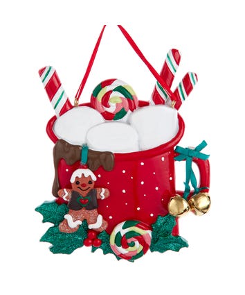 Mug Family Of 3 With Marshmallows Ornament For Personalization