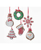 Gingerbread Christmas Cookie Ornaments, 6 Assorted