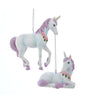 Soft Purple Unicorn Ornaments, 2 Assorted