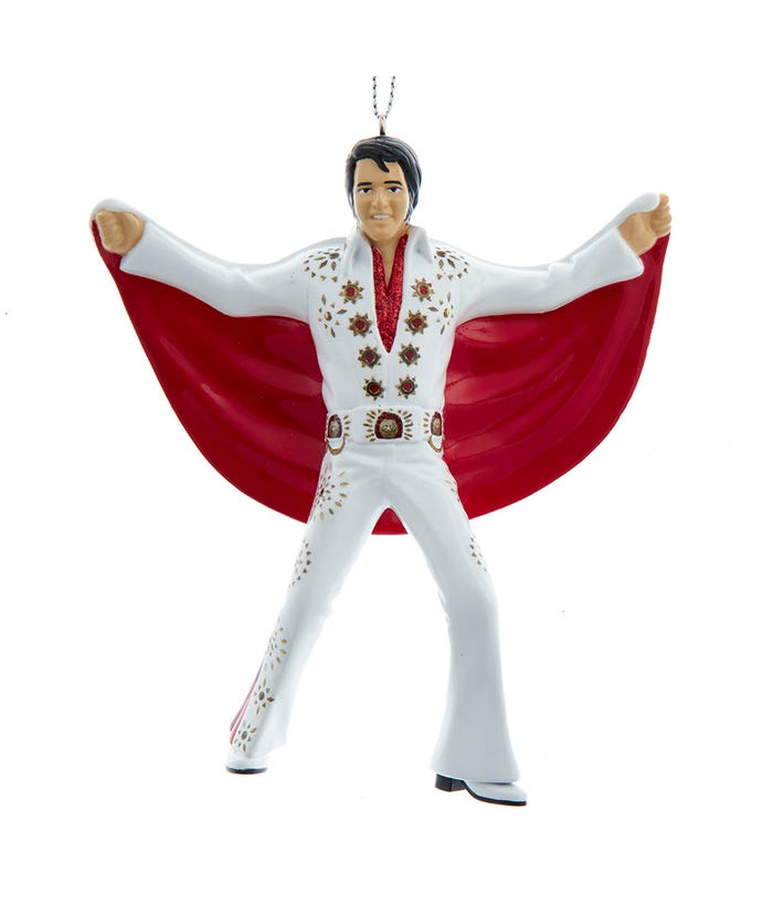Elvis Presley® In White Suit With Red Cape Ornament