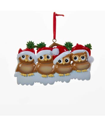 Owl Family Of 4 Ornament For Personalization